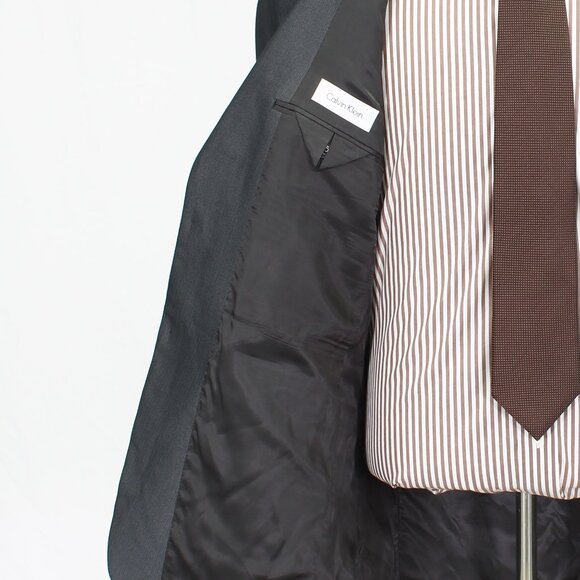Calvin Klein 40L Gray HB 2-Button Sport Coat Blazer Jacket G845 - Picture 9 of 11